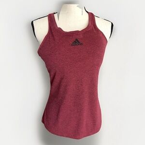 Adidas Women’s Burgundy Red Workout Tank Top Racerback Padded Halter Fitness Gym